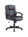 Homcom Swivel Executive Office Chair PU Leather with Double-Tier Padding, Arm, Wheels, Black