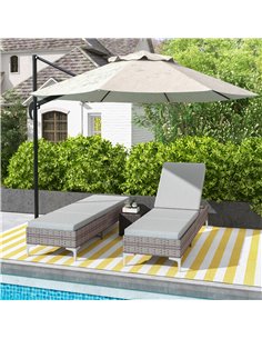 Outsunny Outdoor PE Rattan Sun Lounger Set of 2, Brown & Grey 862-P027 2