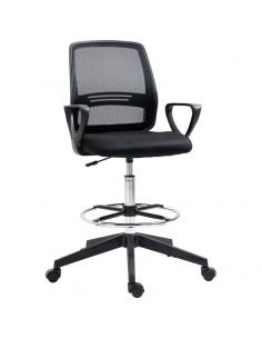 Vinsetto Tall Ergonomic Office Chair with Adjustable Height Footrest and 360° Swivel, Black