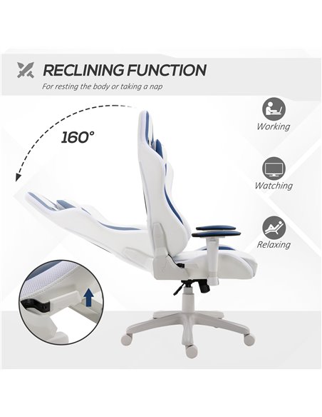 Vinsetto RGB LED Light Gaming Chair, PU Leather Thick Padding High Back Office Chair with Removable Pillows Adjustable Height 5  - pic 8243 | FastDaddyshop