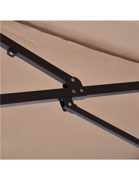 Outsunny 4.6m Garden Parasol Double-Sided Sun Umbrella Patio Market Shelter Canopy Shade with Umbrella Stand, Tan 84D-P050 - pic 82442 | FastDaddyshop