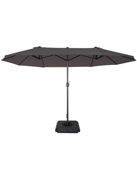 Outsunny 4.6m Garden Parasol Double-Sided Sun Umbrella with Stand, Grey 84D-P047 - pic 82444 | FastDaddyshop
