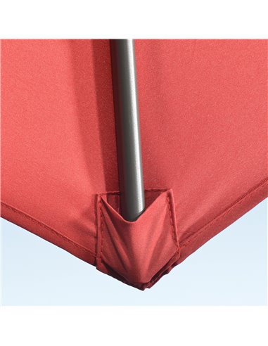 Outsunny 3 x 3(m) Cantilever Parasol with Cross Base Crank Handle, Wine Red 84D-052V00WR