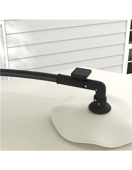 Outsunny 3(m) Cantilever Parasol with Solar LED Lights, Garden Umbrella with Cross Base and Crank Handle, Hanging Offset Banana  - pic 82533 | FastDaddyshop