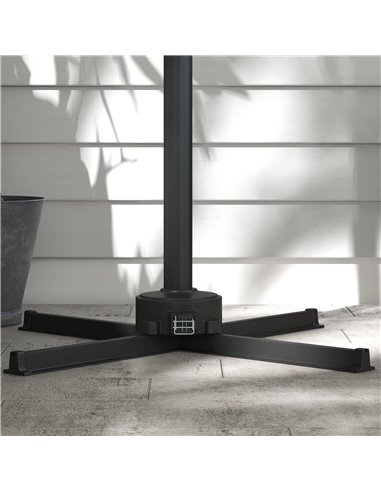 Outsunny Waterproof 3(m) Adjustable Cantilever Parasol with Solar LED Lights, Khaki 84D-110V03KK