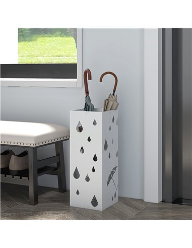 HOMCOM Six-Umbrella Steel Holder Stand - White 837-442V00WT