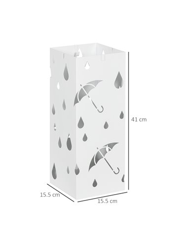HOMCOM Six-Umbrella Steel Holder Stand - White 837-442V00WT
