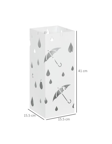 HOMCOM Six-Umbrella Steel Holder Stand - White 837-442V00WT - pic 82608 | FastDaddyshop