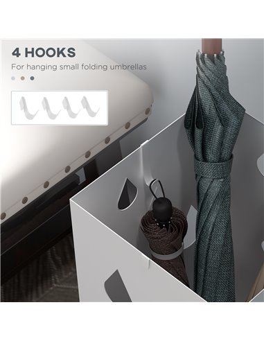 HOMCOM Six-Umbrella Steel Holder Stand - White 837-442V00WT