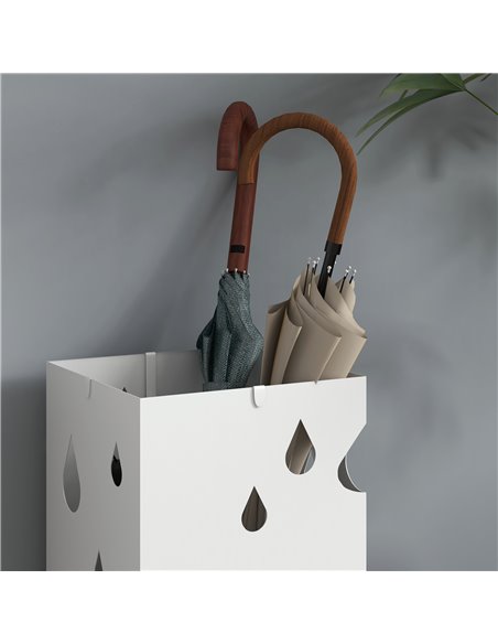 HOMCOM Six-Umbrella Steel Holder Stand - White 837-442V00WT - pic 82612 | FastDaddyshop