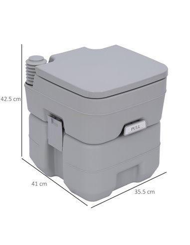 Outsunny Portable Travel Mobile Toilet Outdoor Camping Handle WC Grey