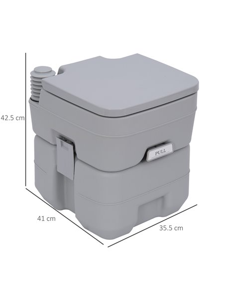 Outsunny Portable Travel Mobile Toilet Outdoor Camping Handle WC Grey - pic 82626 | FastDaddyshop