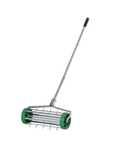 Outsunny Garden Rolling Lawn Aerator with Adjustable Handle 845-022