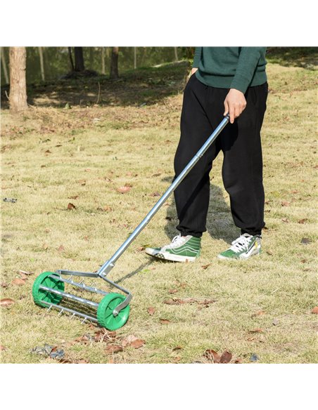 Outsunny Garden Rolling Lawn Aerator Heavy Duty Steel Grass Roller w/ Adjustable Handle 845-022 - pic 82634 | FastDaddyshop