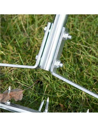 Outsunny Garden Rolling Lawn Aerator Heavy Duty Steel Grass Roller w/ Adjustable Handle 845-022