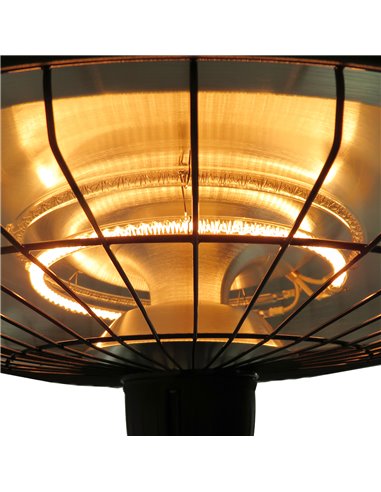 Outsunny Adjustable Power 1000/2500W Infrared Halogen Electric Light Heater, Ceiling Hanging Mount -Black 842-070