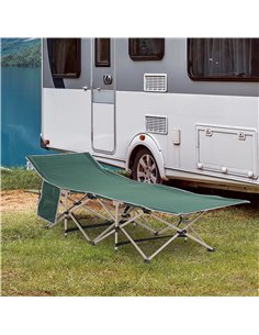 Outsunny Portable Folding Camping Cot with Carry Bag, Green A20-116GN 2