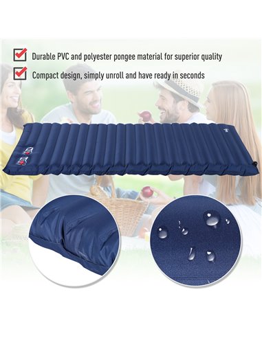 Outsunny Camping Mattress, Self-Inflating, for 2/3 People, Navy Blue A20-144NU