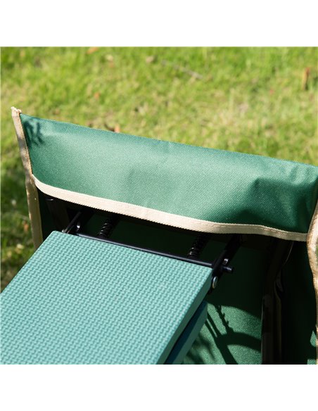 Outsunny Foldable Steel Frame Garden Kneeler Seat w/ Foam Bag Tool Bag Pouch Outdoor Garden Stable Sturdy Assistance Versatile U - pic 82800 | FastDaddyshop