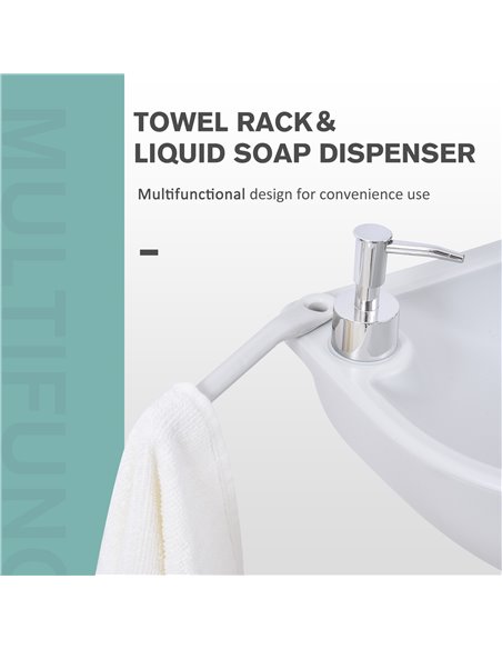 Outsunny Portable Outdoor Sink with Soap Dispenser, Towel Holder, HDPE Construction, White - pic 82816 | FastDaddyshop