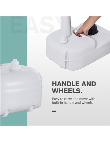 Outsunny Portable Outdoor Sink with Soap Dispenser, Towel Holder, HDPE Construction, White