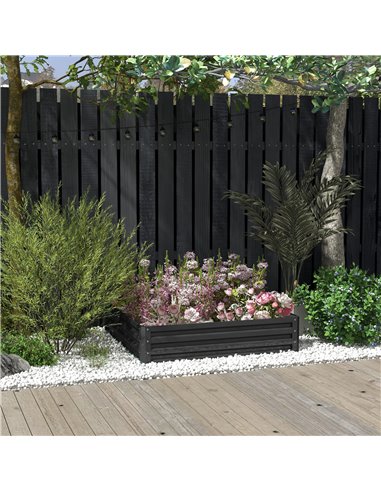 Outsunny Raised Garden Bed Box with Weatherized Steel Frame for Vegetables, Flowers, & Herbs, 120 x 120 x 30cm, Grey