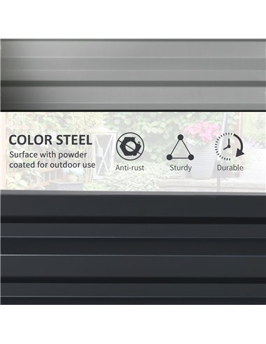 Outsunny Raised Garden Bed Box with Weatherized Steel Frame for Vegetables, Flowers, & Herbs, 120 x 120 x 30cm, Grey