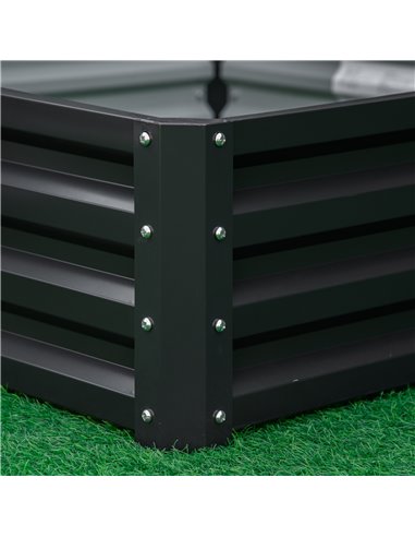 Outsunny Raised Garden Bed Box with Weatherized Steel Frame for Vegetables, Flowers, & Herbs, 120 x 120 x 30cm, Grey