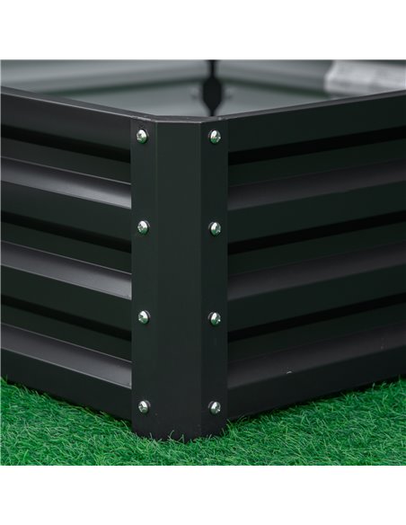 Outsunny Raised Garden Bed Box with Weatherized Steel Frame for Vegetables, Flowers, & Herbs, 120 x 120 x 30cm, Grey - pic 82863 | FastDaddyshop