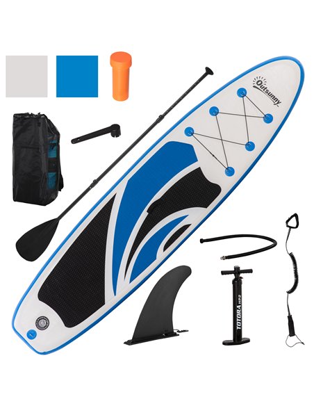 Outsunny 10'6" x 30" x 6" Inflatable Paddle Stand Up Board, Blue A33-016 - pic 82892 | FastDaddyshop