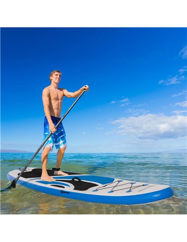Outsunny 10'6" x 30" x 6" Inflatable Paddle Stand Up Board, Adjustable Aluminium Paddle Non-Slip Deck Board with ISUP Accessorie