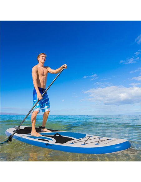 Outsunny 10'6" x 30" x 6" Inflatable Paddle Stand Up Board, Adjustable Aluminium Paddle Non-Slip Deck Board with ISUP Accessorie - pic 82893 | FastDaddyshop