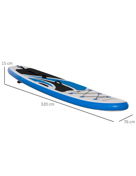Outsunny 10'6" x 30" x 6" Inflatable Paddle Stand Up Board, Adjustable Aluminium Paddle Non-Slip Deck Board with ISUP Accessorie - pic 82894 | FastDaddyshop