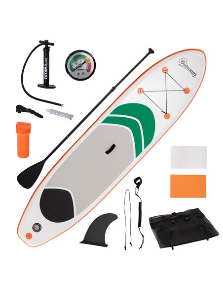 Outsunny 10'6" x 30" x 6" Inflatable Non-Slip Paddle Stand Up Board, White A33-023OG - pic 82910 | FastDaddyshop