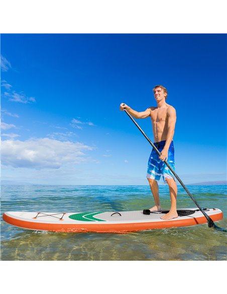 Outsunny 10'6" x 30" x 6" Inflatable Non-Slip Paddle Stand Up Board w/ Adjustable Aluminium Paddle, ISUP Accessories, 320L x 76W - pic 82911 | FastDaddyshop