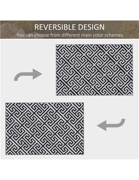 Outsunny 182 x 274 cm(6x9ft) Outdoor Rug Reversible Mat Plastic Straw Rug Portable RV Camping Mat for Garden Deck Picnic, Black  - pic 82933 | FastDaddyshop
