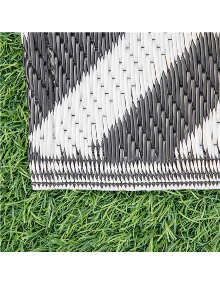 Outsunny 182 x 274 cm(6x9ft) Outdoor Rug Reversible Mat Plastic Straw Rug Portable RV Camping Mat for Garden Deck Picnic, Black  - pic 82936 | FastDaddyshop