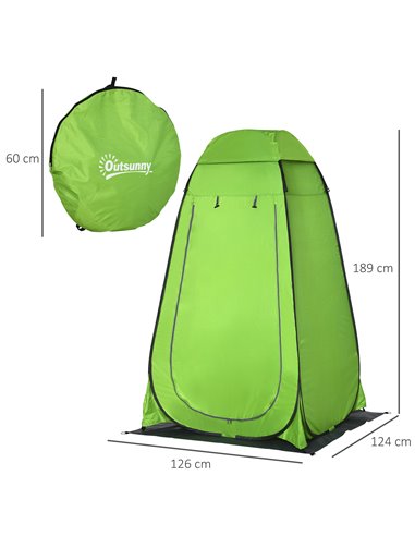 Outsunny Camping Shower Tent Pop Up Toilet Privacy for Outdoor Changing Dressing Bathing Storage Room Tents, Portable Carrying B