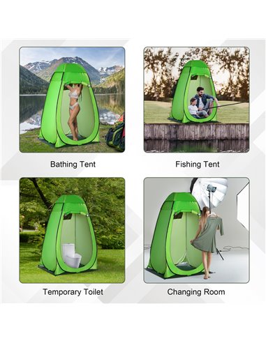 Outsunny Camping Shower Tent Pop Up Toilet Privacy for Outdoor Changing Dressing Bathing Storage Room Tents, Portable Carrying B