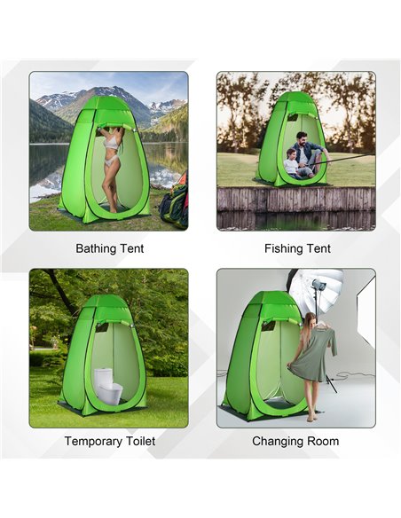 Outsunny Camping Shower Tent Pop Up Toilet Privacy for Outdoor Changing Dressing Bathing Storage Room Tents, Portable Carrying B - pic 82988 | FastDaddyshop