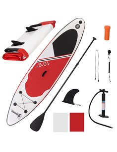 Outsunny Stand Up Paddle Board Inflatable Set, Non-Slip Deck with Aluminium Paddle & ISUP Accessories, White A33-017