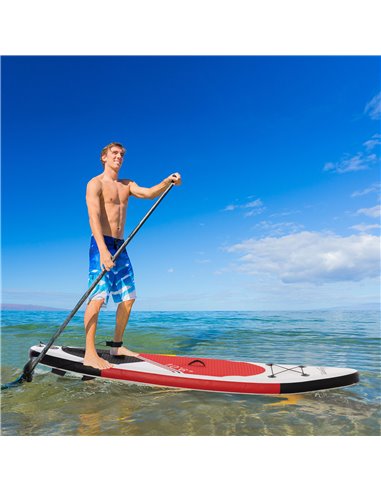 Outsunny Stand Up Paddle Board Inflatable Set, Non-Slip Deck with Aluminium Paddle & ISUP Accessories, White A33-017