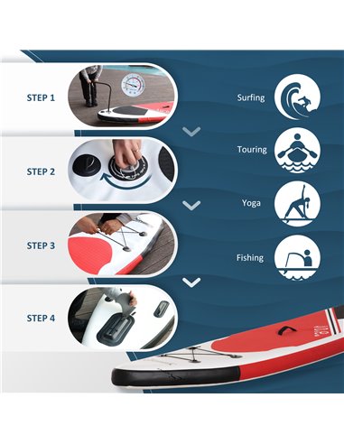 Outsunny Stand Up Paddle Board Inflatable Set, Non-Slip Deck with Aluminium Paddle & ISUP Accessories, White A33-017