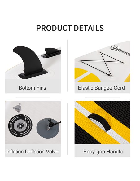 Outsunny Stand Up Paddle Board Inflatable SUP with Adjustable Aluminium Paddle, Non-Slip Deck, ISUP Accessories, 305L x 76W x 15 - pic 83006 | FastDaddyshop