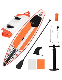 Outsunny 10'6" x 30" x 6" Inflatable Paddle Stand Up Board, White A33-022