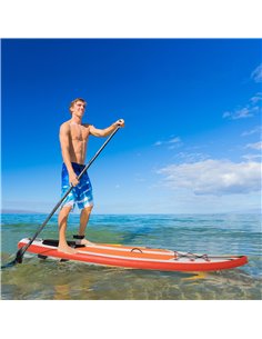 Outsunny 10'6" x 30" x 6" Inflatable Paddle Stand Up Board, White A33-022 2