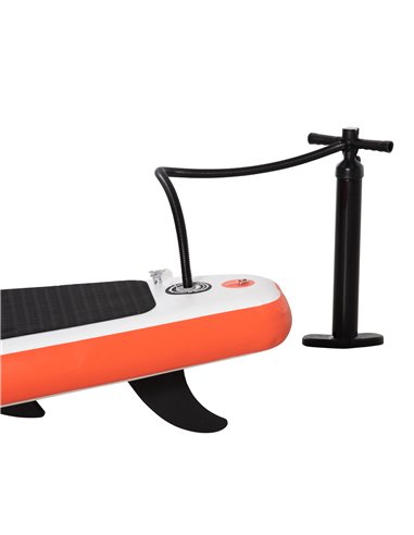 Outsunny 10'6" x 30" x 6" Inflatable Paddle Stand Up Board, Adjustable Aluminium Paddle, Non-Slip Deck Board, 320Lx76Wx15Hcm, Wh