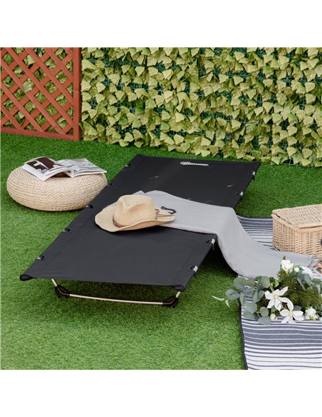 Outsunny Portable Camping Bed: Sturdy Aluminium Frame Supporting up to 150kg, with Carry Bag, Slate Grey - pic 83082 | FastDaddyshop