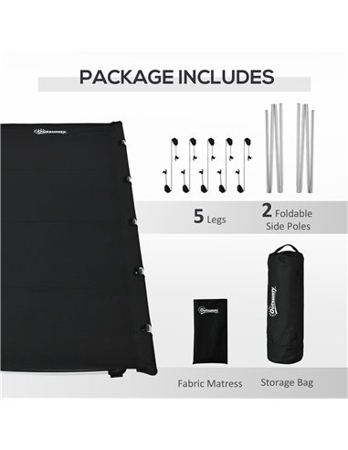 Outsunny Portable Camping Bed: Sturdy Aluminium Frame Supporting up to 150kg, with Carry Bag, Slate Grey
