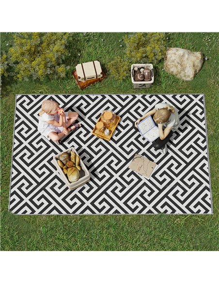 Outsunny 152 x 243 cm(5x 8ft) Outdoor Rug Reversible Mat Plastic Straw Rug Portable RV Camping Mat for Garden Deck Picnic Indoor - pic 83118 | FastDaddyshop
